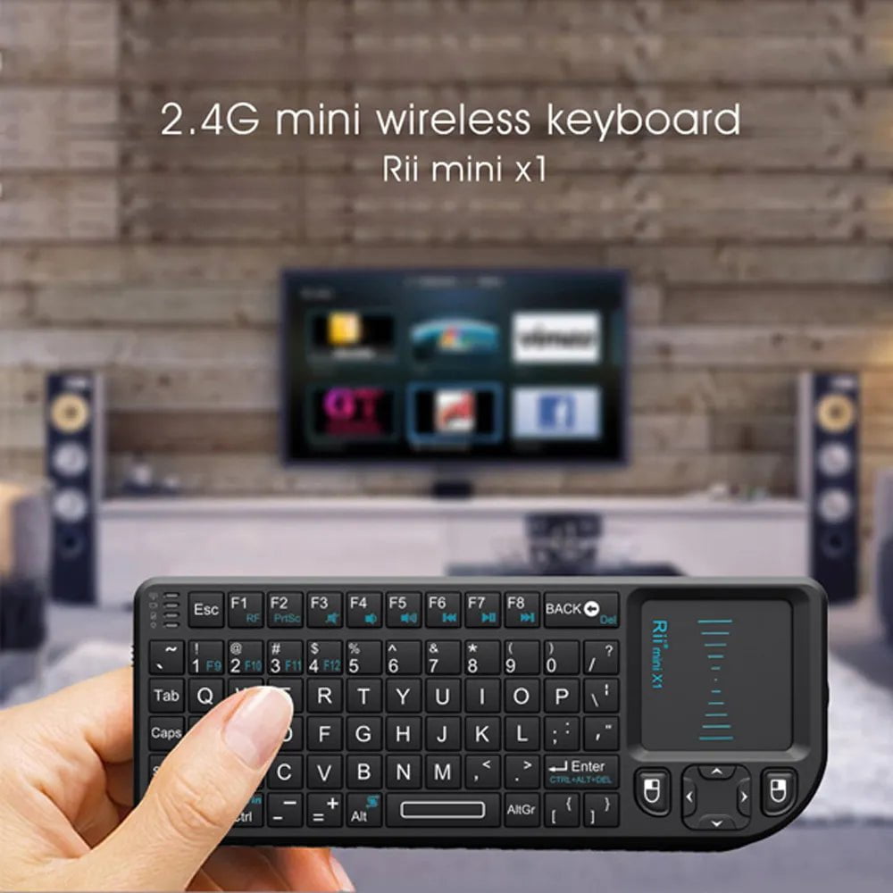 Storazone Rii X1 2.4GHz Mini Wireless Keyboard English/ES/FR Keyboards with TouchPad for Android TV Box/PC/Laptop