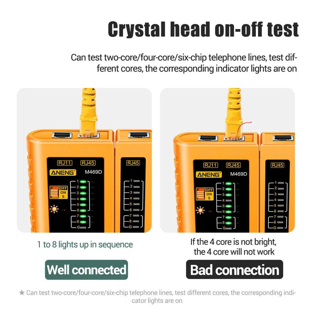 Storazone RJ45 Cable lan Tester Network Cable Tester RJ45 RJ11 RJ12 CAT5 UTP LAN Cable Tester Networking Tool Network Repair