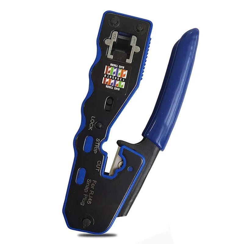 Storazone RJ45 Crimper / CHINA ZoeRax RJ45 Crimp Tool Pass Through Crimper Cutter for Cat6a Cat6 Cat5 Cat5e 8P8C Modular Connector Ethernet Crimp Tool