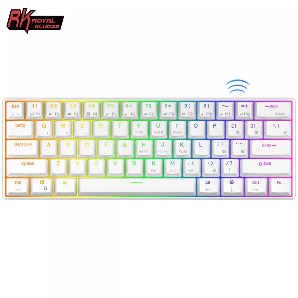 Storazone RK61 Royal Kludge Wireless Mechanical Keyboard Tri-Mode Bluetooth 5.0/2.4G/USB-C RGB Backlit 61 Key Hot-Swappable Gamer Keyboard