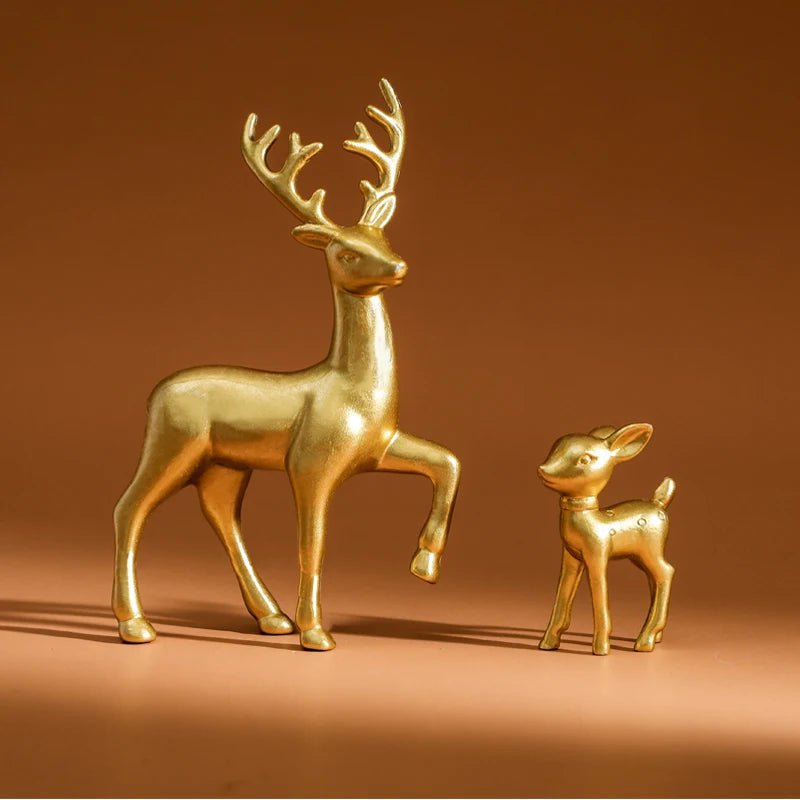 Storazone Room Decor Mother Deer Cute Kids Room Decor Sculptures Kawaii Miniatures Sculptures Christmas Home Decoration Fawn Figurines