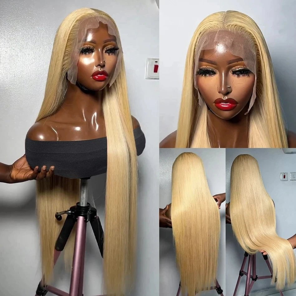 Storazone Rosabeauty 40 Inch 13x4 Straight 613 Hd Honey Blonde Lace Front Human Hair Wigs Brazilian 13x6 Color Lace Frontal Wigs For Women