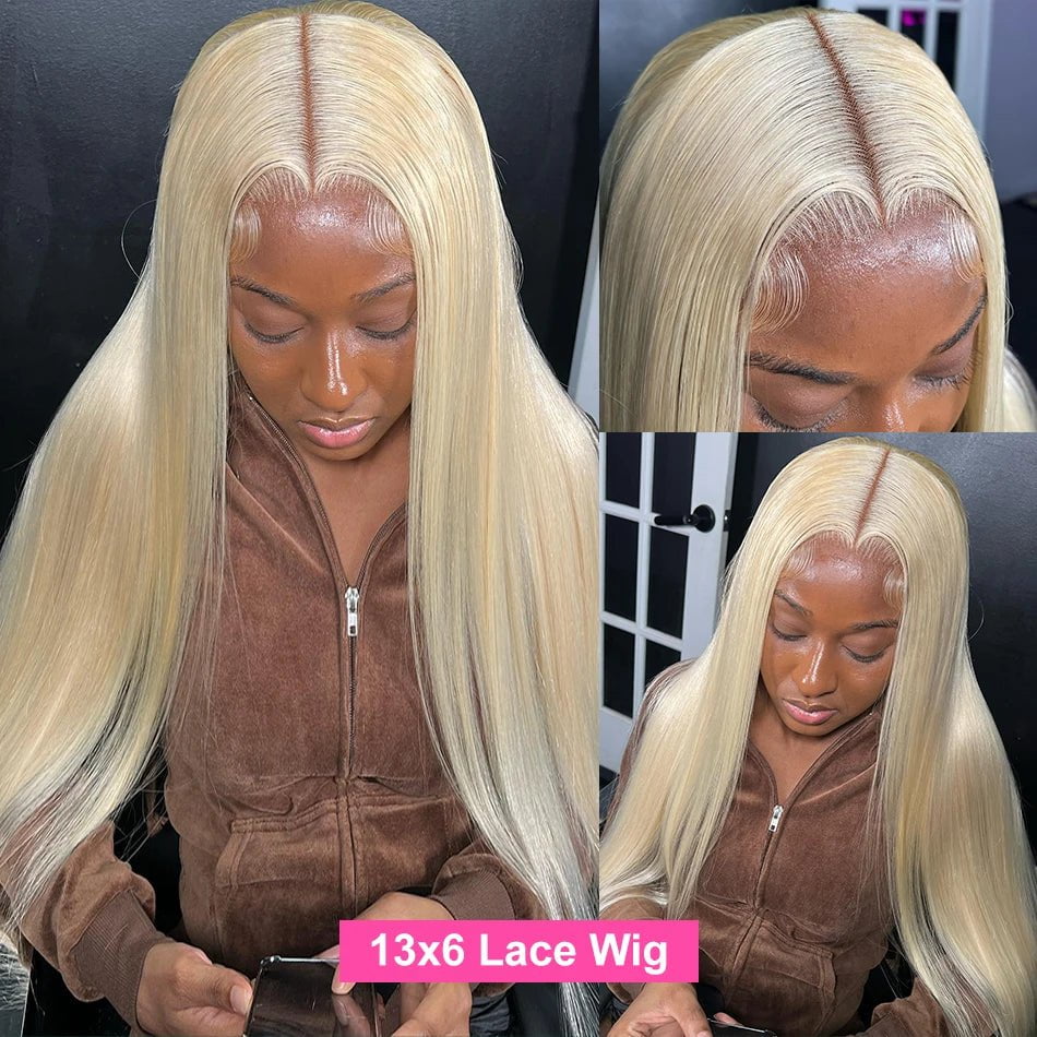Storazone Rosabeauty 40 Inch 13x4 Straight 613 Hd Honey Blonde Lace Front Human Hair Wigs Brazilian 13x6 Color Lace Frontal Wigs For Women