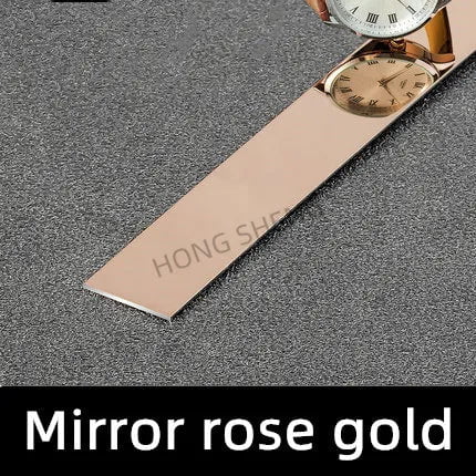 Storazone Rose 500cm / width 1cm 5Meter 8K Mirror Wall Sticker Titanium Gold Stainless Steel Flat Decorative Line Living Room Background Wall Ceiling Edge Strip