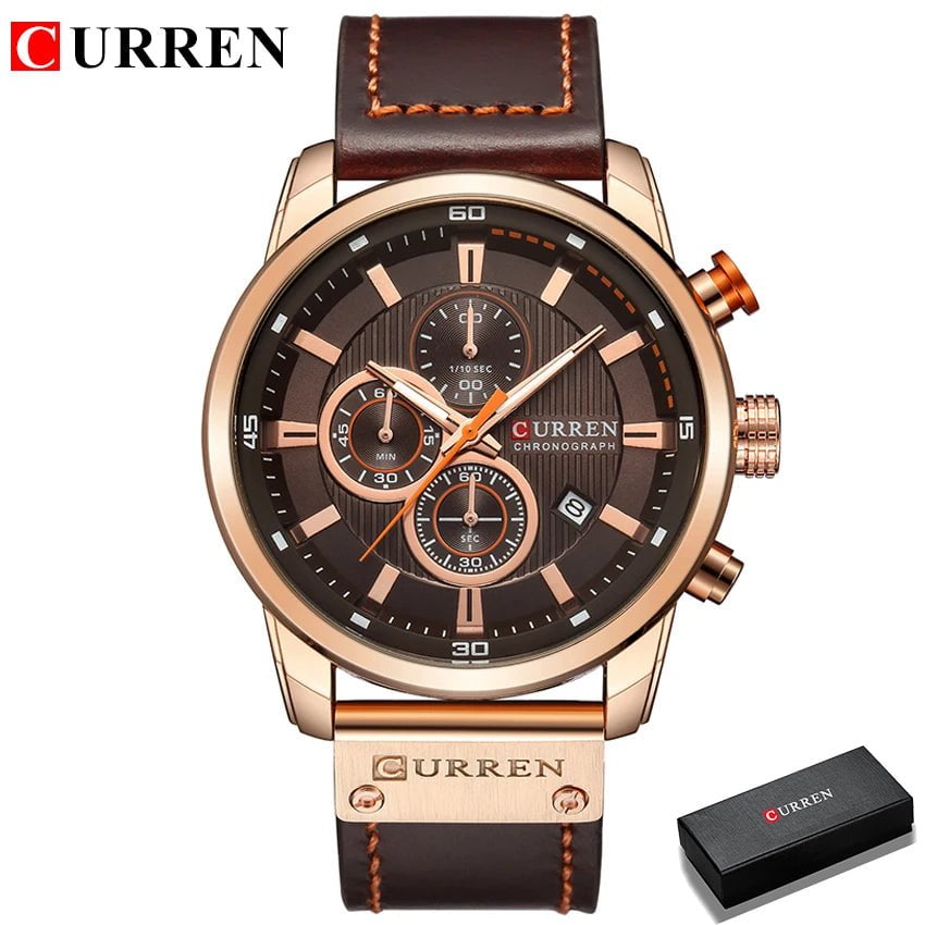 Storazone rose coffee box CURREN Fashion Date Quartz Men Watches Top Brand Luxury Male Clock Chronograph Sport Mens Wrist Watch Hodinky Relogio Masculino