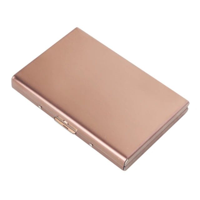 Storazone rose gold 1pc Card Holder Men RFID Blocking Aluminum Metal Slim Wallet Money Bag Anti-scan Credit Card Holder Thin Case Small Male Wallet