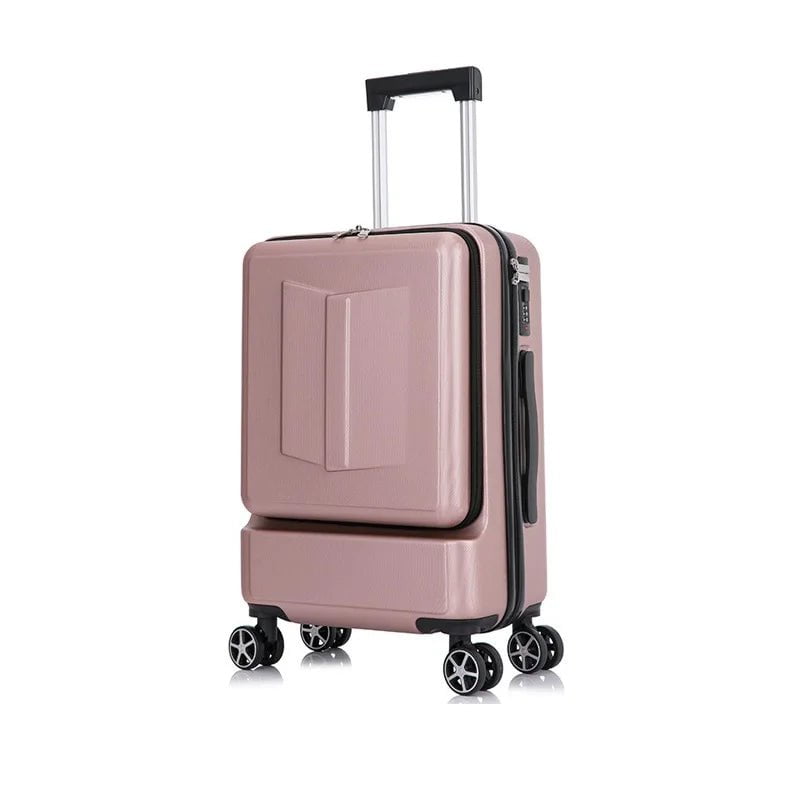 Storazone rose gold / 20" Letrend New Business 24 Inch Front Pocket Rolling Luggage Trolley Password Box 20' Boarding Suitcase Women Travel Bag Trunk