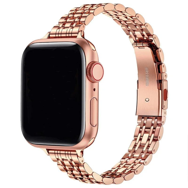 Storazone Rose Gold / 38 40 41mm / CHINA Stainless Steel Strap For Apple Watch Ultra 2 Band 49mm 42mm 44mm Metal Bracelet iWatch Series 9 8 7 6 SE 5 4 3 Women 45mm 41mm