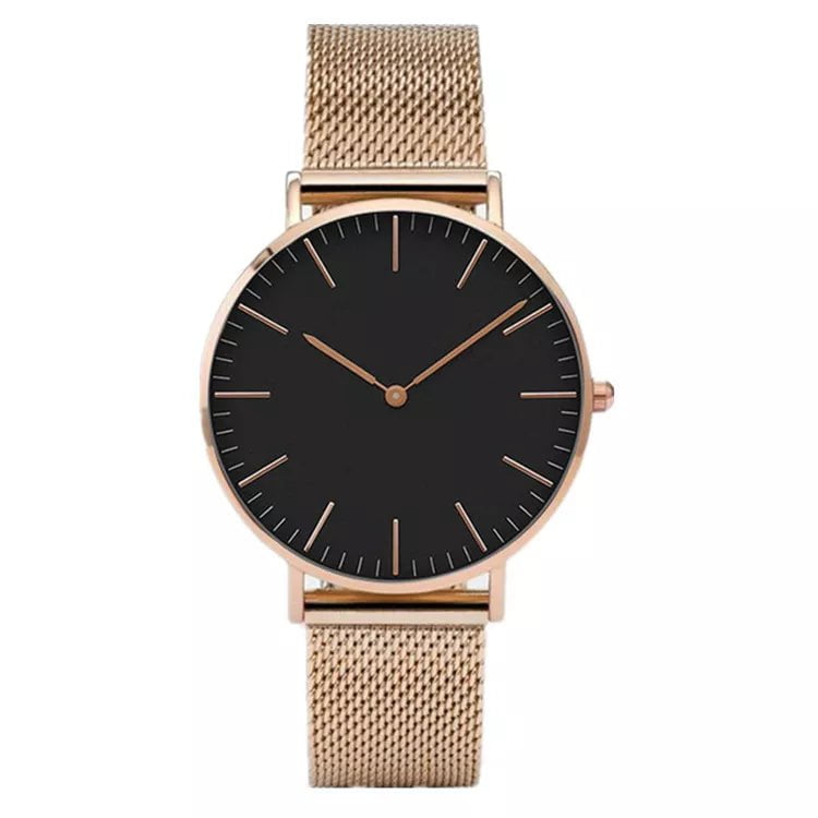 Storazone Rose Gold Black Luxury Rose Gold Watch Women Bracelet Watches Top Brand Ladies Casual Quartz Watch Steel Women's Wristwatch Montre Femme Relogio