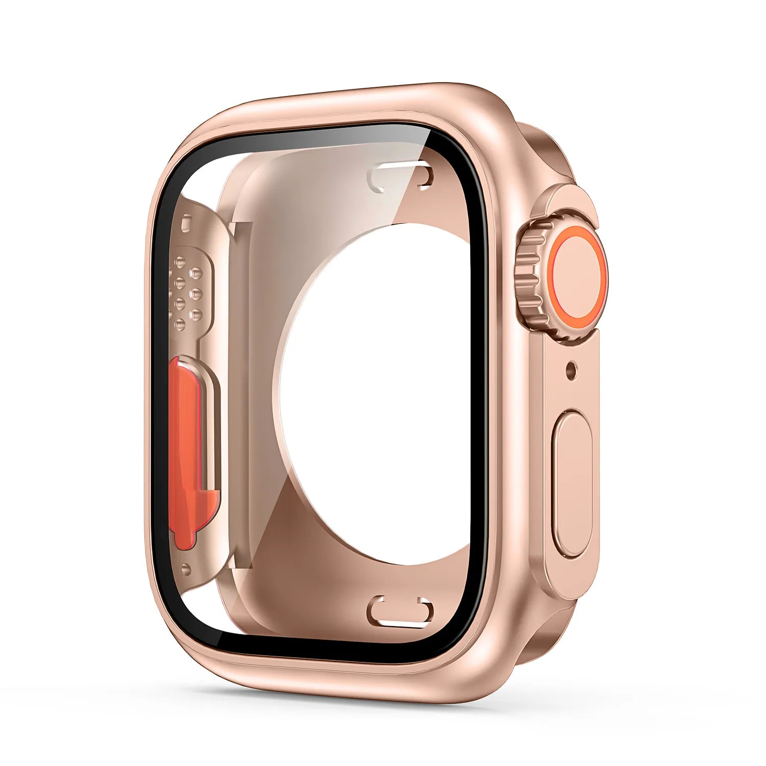 Storazone rose gold / Series456 SE 44mm Screen Protector Cover for Apple Watch 44mm 45mm 40mm 41mm Hard PC Front Rear Bumper Case for iwatch 9 8 7 6 5 4 Change To Ultra