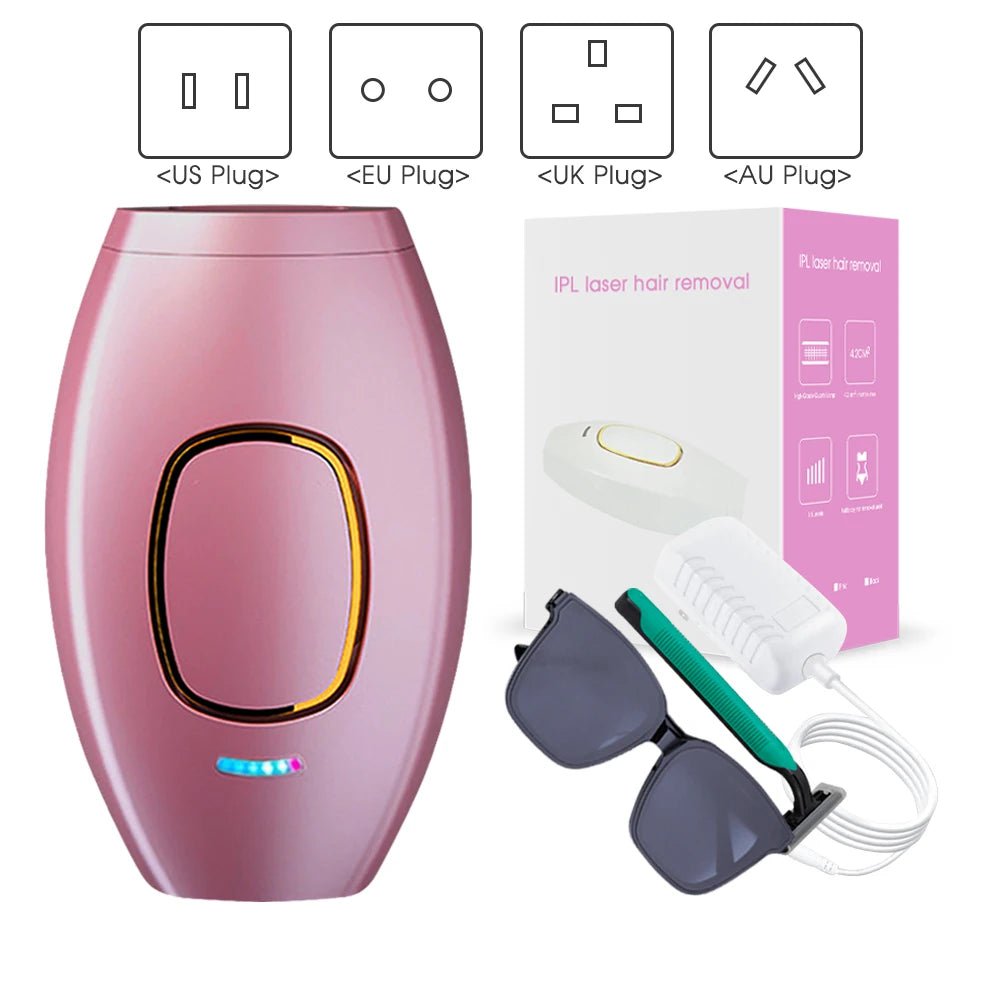 Storazone Rose Pink / US Plug Body Bikini IPL 500,000 Flash Depilator Pulses Permanent Laser Epilator Painless For Women Hair Removal Home Use Devices