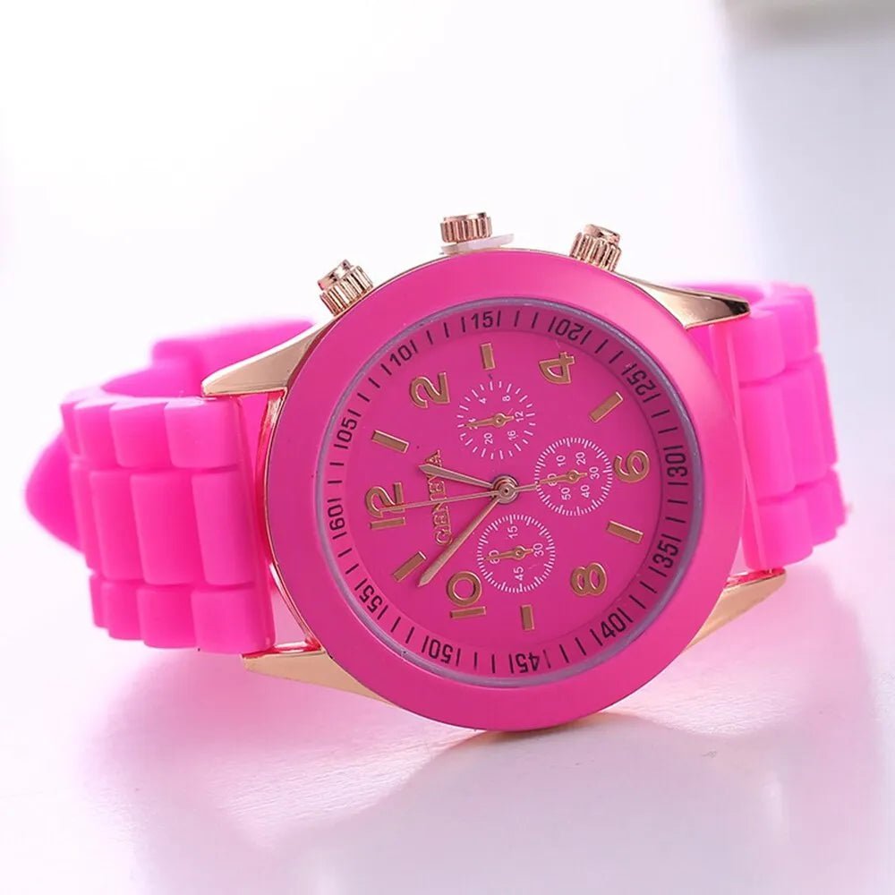 Storazone Rose Red 2023 Women Watches New Fashion Luxury Brand Women's Watch Silicone Strap Quartz Wrist Watch For Female Relogio Feminino