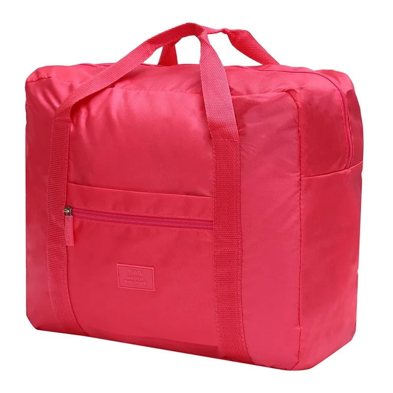 Storazone rose red A Portable Multi-function Bag Folding Travel Bags Nylon Waterproof Bag Large Capacity Hand Luggage Business Trip Traveling Bags