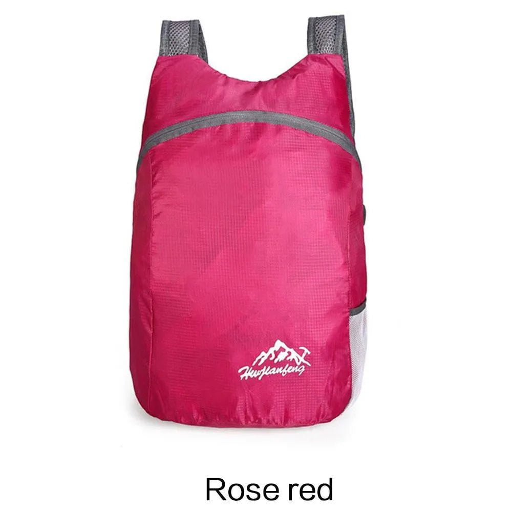 Storazone Rose red JJYY Foldable Waterproof Outdoor Sports Backpack - Ultra Light Portable Travel Bag for Travel Camping Running Fitness Shopping