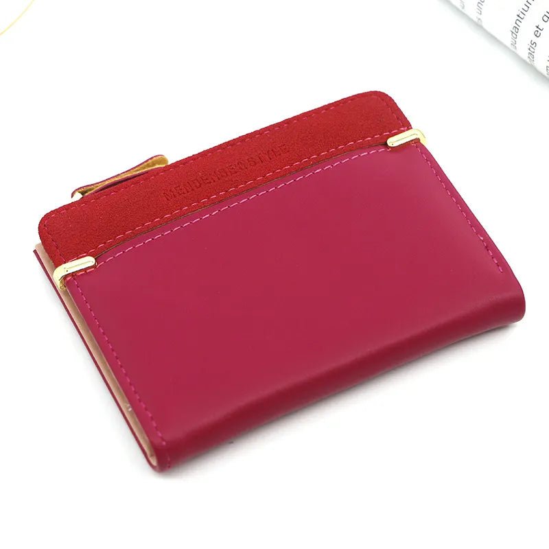 Storazone Rose Red Women's Wallet Short Women Coin Purse Fashion Wallets For Woman Card Holder Small Ladies Wallet Female Hasp Mini Clutch For Girl