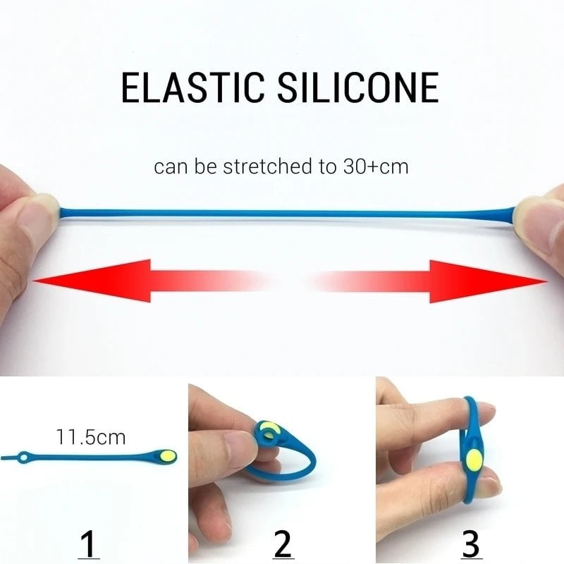 Storazone Round Elastic No Tie Shoelace Silicone LACES For Men Women All Sneakers Fit Strap Shoe Lace