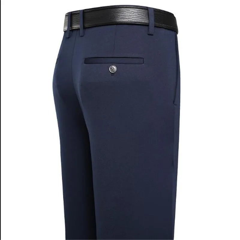 Storazone ROYAL BLUE / 33 2020 Mens Suit Pants Autumn Spring Business Dress Pants Casual Straight Pants Male cashmere trousers pantalon de vestir hombre