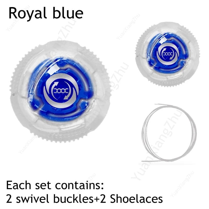 Storazone Royal blue / CHINA New Automatic Laces Sneakers Swivel Buckle Shoelaces Without ties Adults Kids Lazy No Tie Shoe laces Shoe Accessories 1Pair