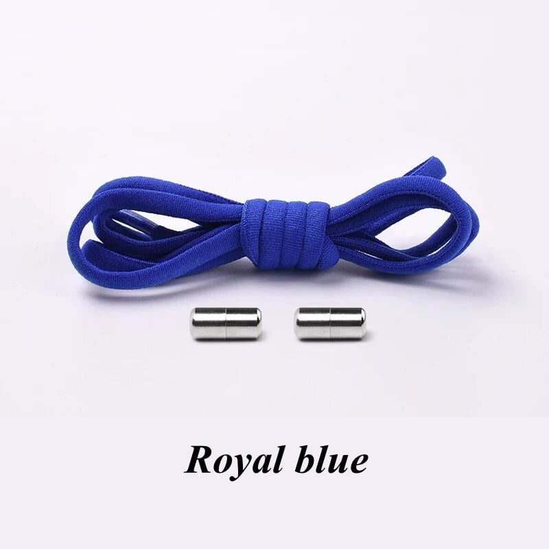 Storazone Royal blue / CHINA Semicircle No Tie Shoelaces Elastic Shoe laces Sneakers shoelace Metal Lock Lazy Laces for Kids and Adult One size fits all shoe