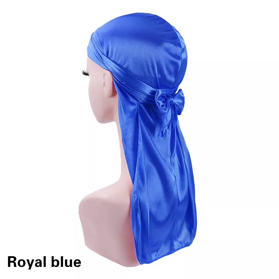 Storazone royal blue / CHINA Unisex Silky Durags Bandanas Turban Hat Wigs Doo Men Satin Durag Biker Headwear Headband Hair Accessories Extra Long Tail Du-Rag