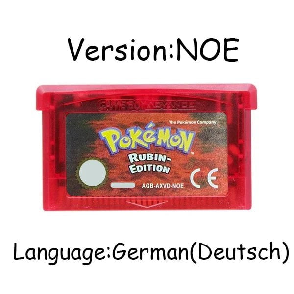 Storazone Ruby NOE GBA Game Pokemon Series 32 Bit Video Game Cartridge Console Card Pokemon Emerald Ruby FireRed LeafGreen Sapphire Multi-language
