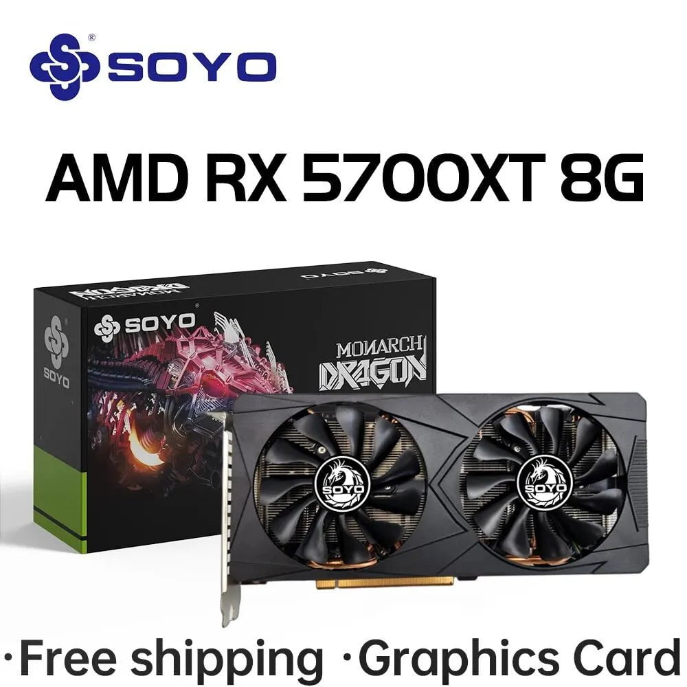 Storazone RX5700XT 8g SOYO AMD Radeon RX5700XT 8GB Gaming Graphics Card GDDR6 Memory 256Bit PCIEx16 4.0 for Desktop Computer Video Cards RX 5700XT