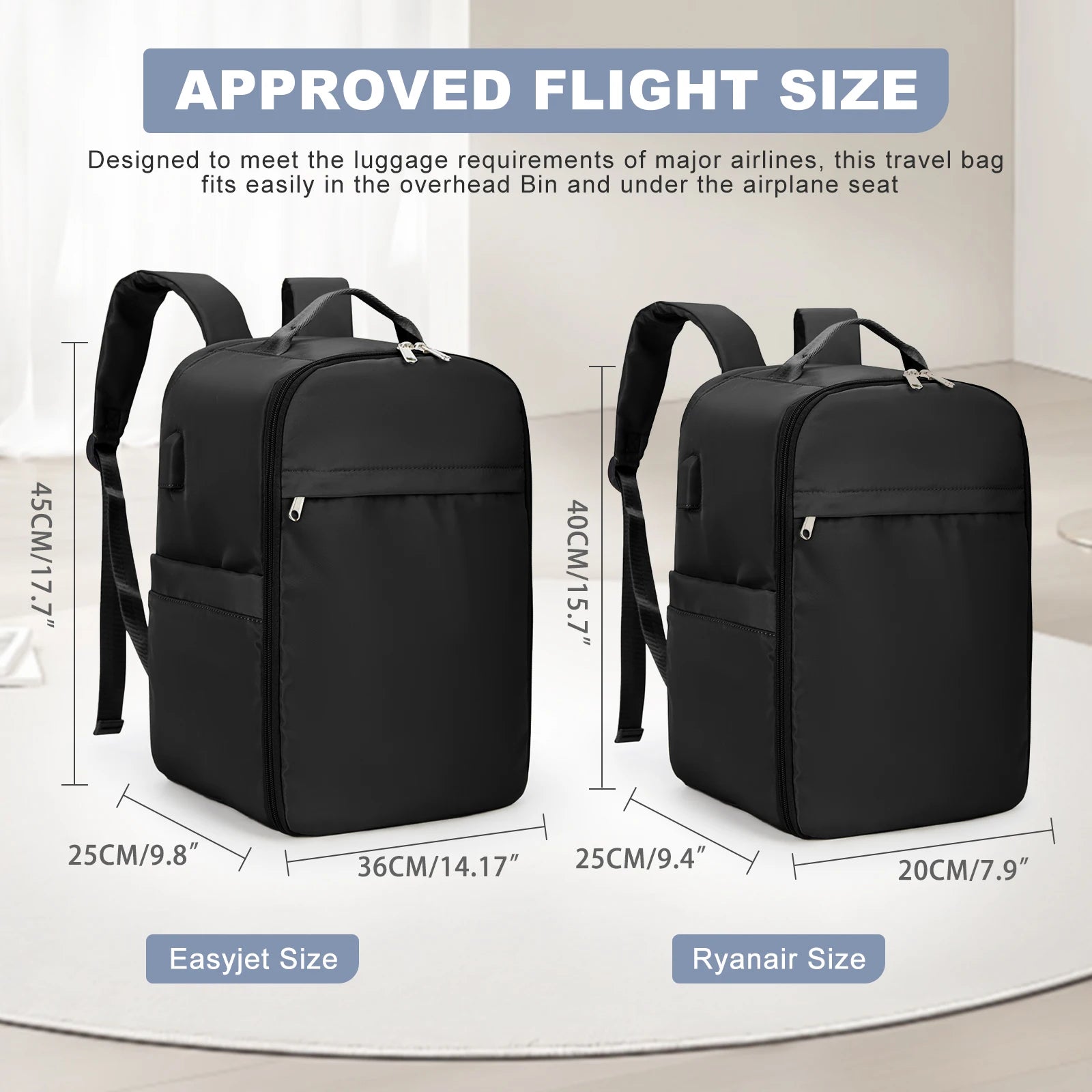 Storazone Ryanair Backpack 40x20x25 Cabin Bag, Hand Luggage Travel Backpack for Easyjet Cabin Bag 45x36x20, Laptop Backpack for Women/Men