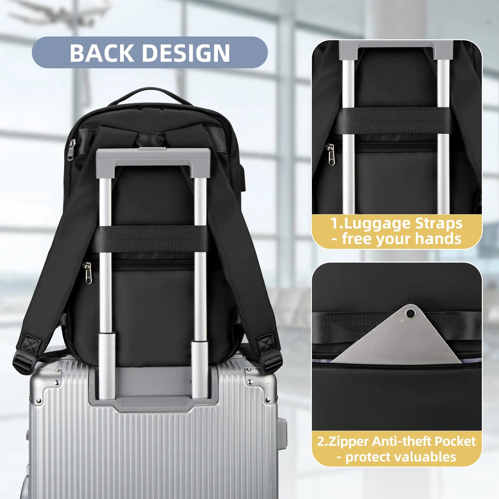Storazone Ryanair Backpack 40x20x25 Cabin Bag, Hand Luggage Travel Backpack for Easyjet Cabin Bag 45x36x20, Laptop Backpack for Women/Men