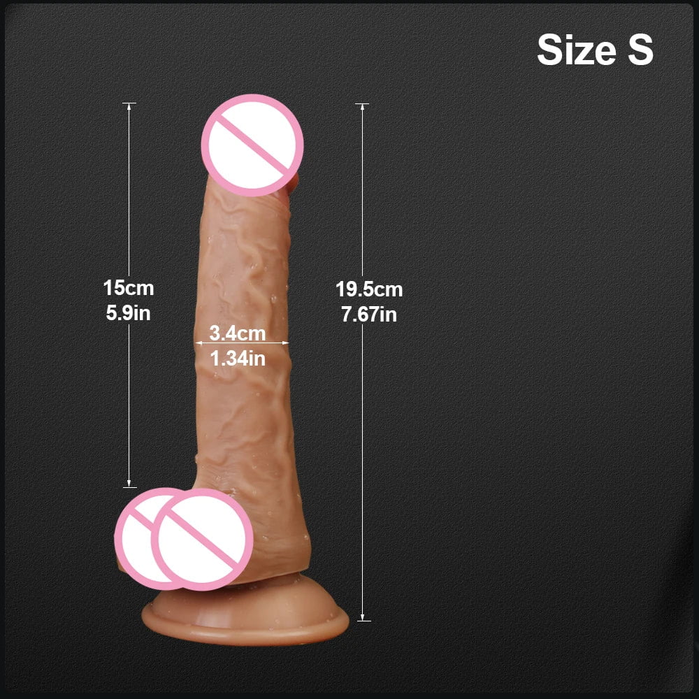 Storazone S 22.5cm Realistic Dildo Cock for Women Anal Sex Toys Huge Big Fake Penis with Suction Cup Flexible G-spot Curved Shaft and Ball