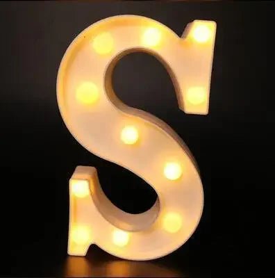 Storazone S / 22cm Decorative Letters Alphabet Letter LED Lights Luminous Number Lamp Decoration Battery Night Light Party Baby Bedroom Decoration.