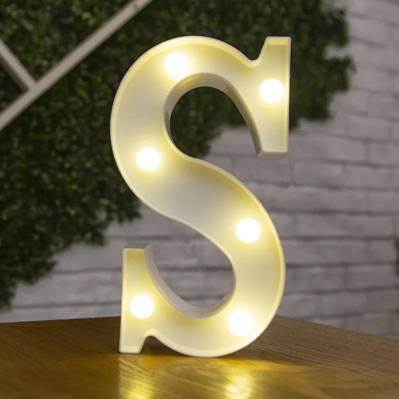 Storazone S / 22cm Luxury Alphabet Letter LED Lights Luminous Number Lamp  Battery Night Light for Home Wedding Birthday Christmas Party Decoration