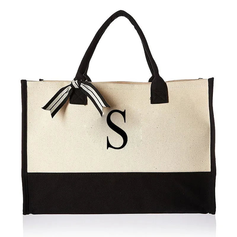 Storazone S / 40X30X15 Tote Bag Fashion Canvas Totes Letters Flower Portable Beach Shoulder Shopping Casual Beach Bag Large Capacity Handbag  Wholesale