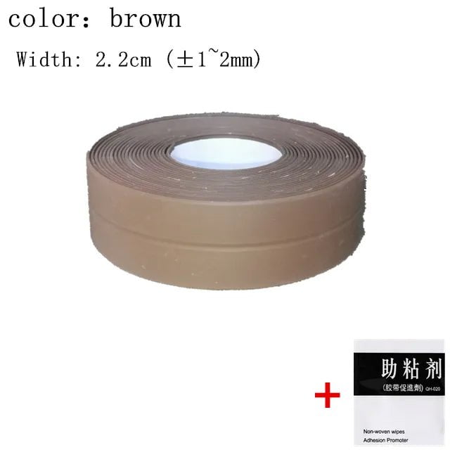 Storazone S-brown / 100CM For Bathroom Kitchen Accessories Shower Bath Sealing Strip Tape Caulk Strip Self Adhesive Waterproof Wall Sticker Sink Edge Tape