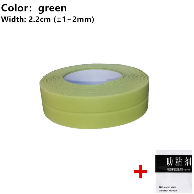 Storazone S-green / 100CM For Bathroom Kitchen Accessories Shower Bath Sealing Strip Tape Caulk Strip Self Adhesive Waterproof Wall Sticker Sink Edge Tape