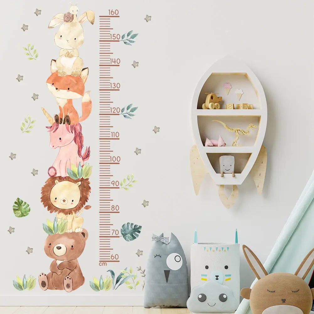 Storazone S Nordic Cartoon Animals Wall Stickers for Kids Rooms Girls Boys Baby Room Decoration Giraffe Elephant Train Birds Star Wallpaper