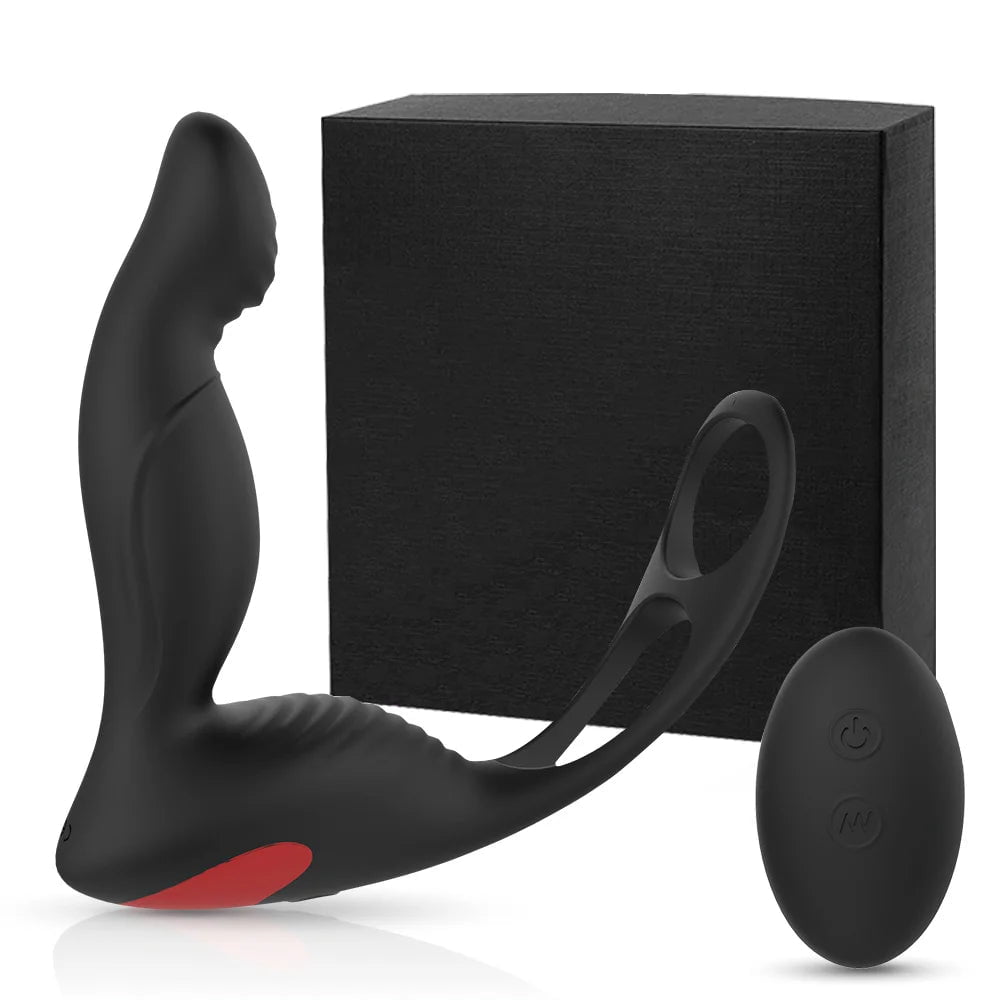 Storazone S070-2-Box-B / CHINA PHANXY Male Prostate Massage Vibrator Anal Plug Silicone Waterproof Massager Stimulator Butt Delay Ejaculation Ring Toy For Men