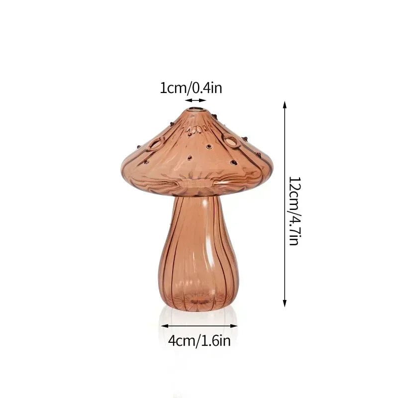 Storazone S10 mushroom vase Mushroom Glass Flower Vase Flower Bottle Vase for Decoration Plant Pot Hydroponic Terrarium Vases for Flowers Room Decor Ваза