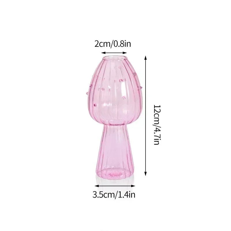 Storazone S11 mushroom vase Mushroom Glass Flower Vase Flower Bottle Vase for Decoration Plant Pot Hydroponic Terrarium Vases for Flowers Room Decor Ваза