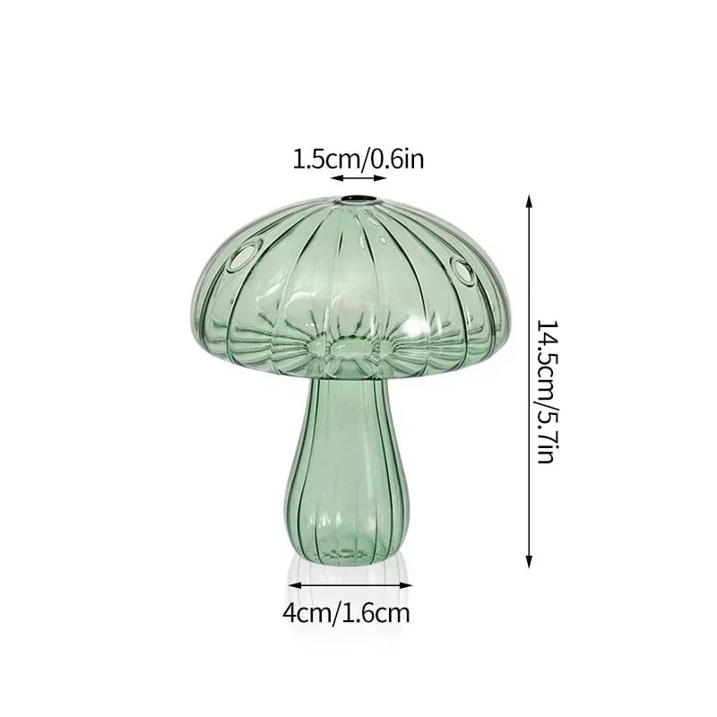 Storazone S12 mushroom vase Mushroom Glass Flower Vase Flower Bottle Vase for Decoration Plant Pot Hydroponic Terrarium Vases for Flowers Room Decor Ваза