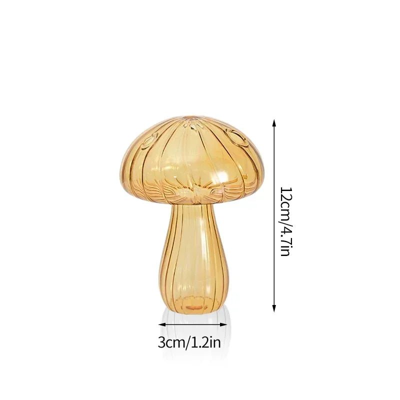 Storazone S8 mushroom vase Creative Mushroom Glass Vase Plant Hydroponic Terrarium Art Plant Hydroponic Table Vase Glass Crafts DIY Aromatherapy Bottle