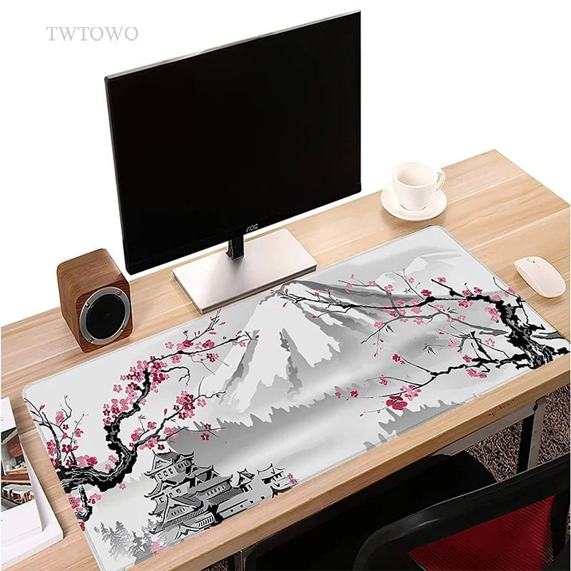 Storazone Sakura Japanese Cherry Blossom Mouse Pad Gaming XL Home New HD Mousepad XXL keyboard pad Non-Slip Office Carpet Laptop Mice Pad