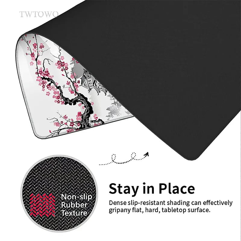 Storazone Sakura Japanese Cherry Blossom Mouse Pad Gaming XL Home New HD Mousepad XXL keyboard pad Non-Slip Office Carpet Laptop Mice Pad