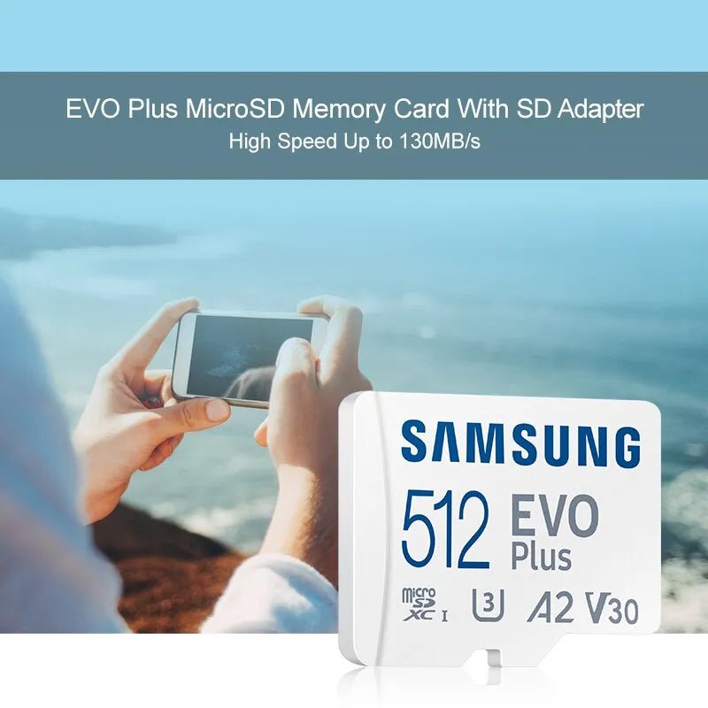 Storazone SAMSUNG EVO Plus Micro SD 64GB Memori Memory Card C10 TF MicroSD Cards SDXC 128GB 256GB 512GB U3 V30 4K For Phone Drone Camera