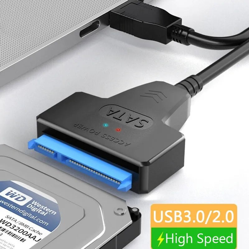 Storazone SATA to USB 3.0 / 2.0 Cable Up to 6 Gbps for 2.5 Inch External HDD SSD Hard Drive SATA 3 22 Pin Adapter USB 3.0 to Sata III Cord