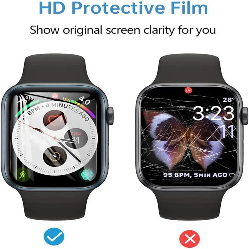 Storazone Screen Protector Clear Full Protective Film for Apple Watch 9 8 7 6 SE 5 4 45MM 41MM 40MM 44MM Not Glass for iWatch 3 38MM 42MM