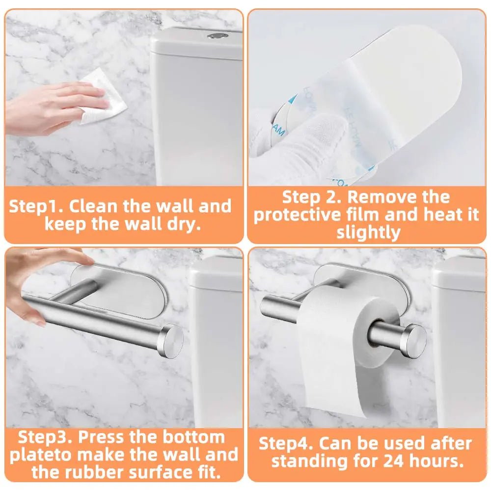 Storazone Self Adhesive Toilet Paper Towel Holder Stainless Steel Wall Mount  No Punching Tissue Towel Roll Dispenser for Bathroom Kitchen