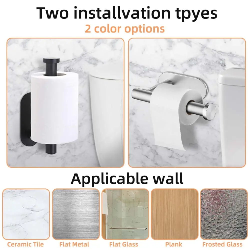 Storazone Self Adhesive Toilet Paper Towel Holder Stainless Steel Wall Mount  No Punching Tissue Towel Roll Dispenser for Bathroom Kitchen