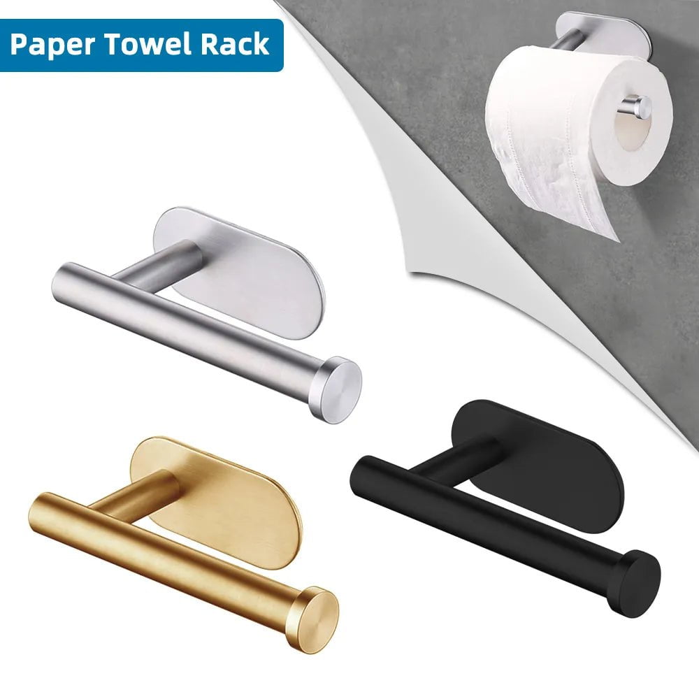 Storazone Self Adhesive Toilet Paper Towel Holder Stainless Steel Wall Mount  No Punching Tissue Towel Roll Dispenser for Bathroom Kitchen