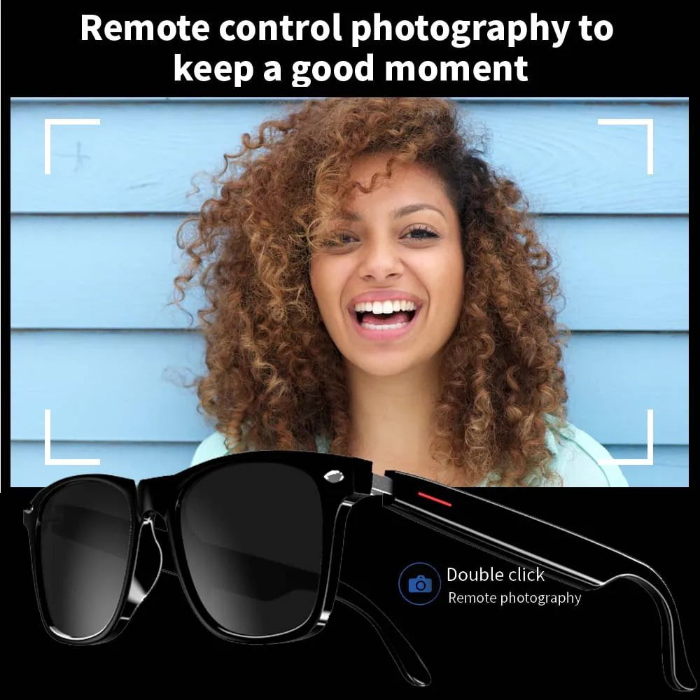 Storazone SENBONO Smart Glasses:Blue Light Filtering Polarized Sunglass Lenses  Audio Built-in Mic & Speakers Touch & Voice Assistant