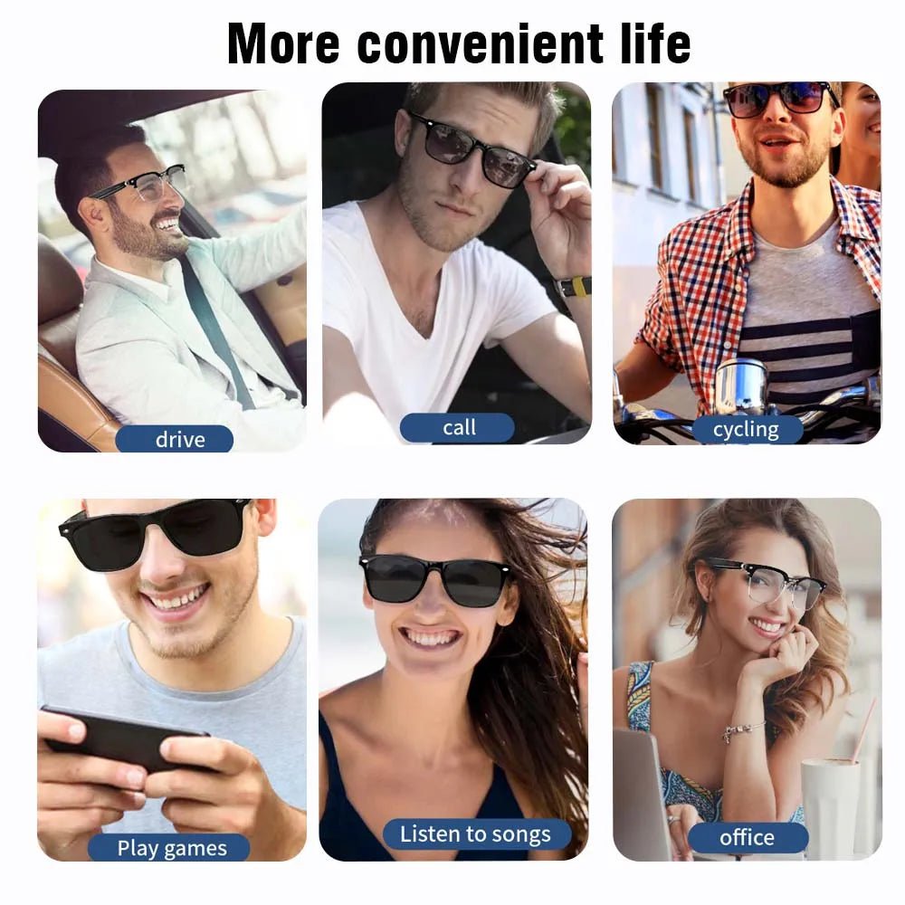 Storazone SENBONO Smart Glasses:Blue Light Filtering Polarized Sunglass Lenses  Audio Built-in Mic & Speakers Touch & Voice Assistant